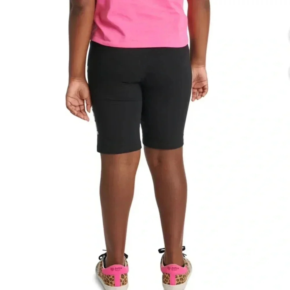Justice Girls Graphic Bike Shorts Size Medium (10) Color Black Glitter Graphic - Picture 4 of 8